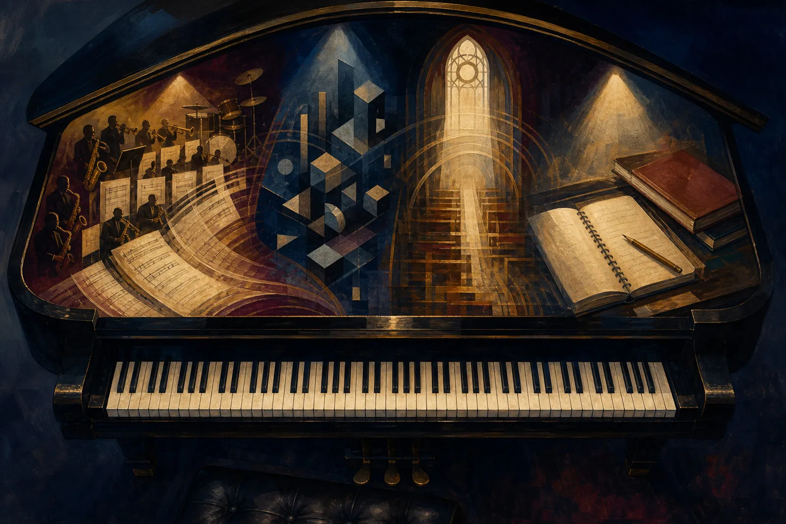 Editorial illustration visualizing a musical, technical, or social idea discussed in this story.