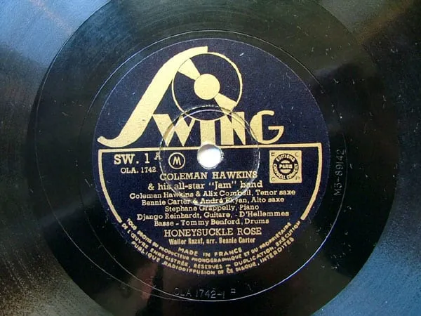 Archive image: Honeysuckle Rose Django Reinhardt - Coleman hawkins - Benny Carter - Paris session 1937
