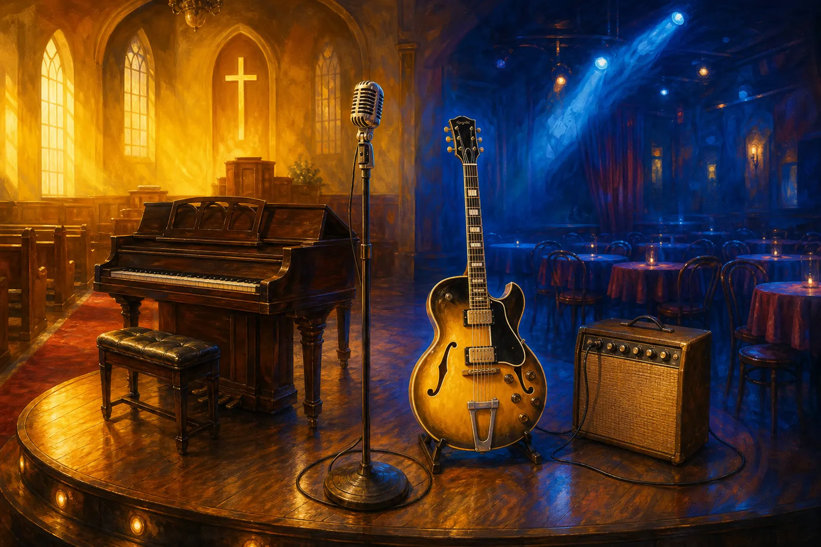 Editorial illustration visualizing a musical, technical, or social idea discussed in this story.