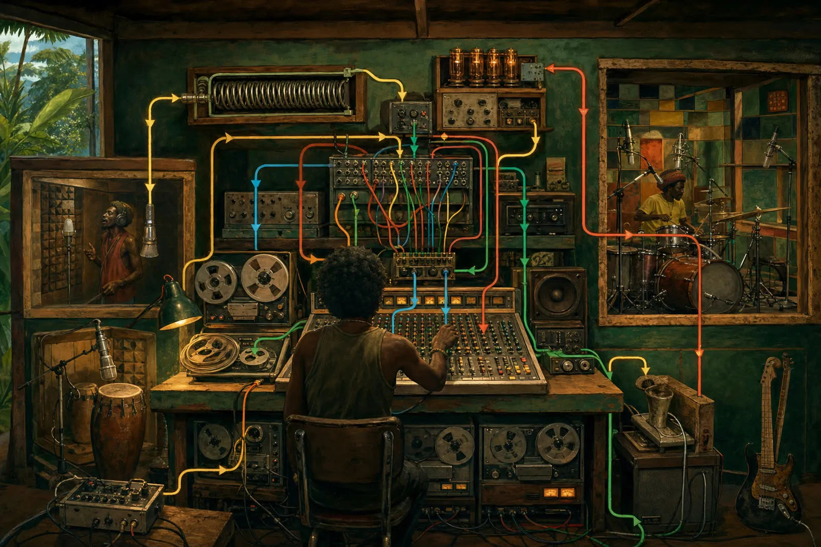 Editorial illustration visualizing a musical, technical, or social idea discussed in this story.