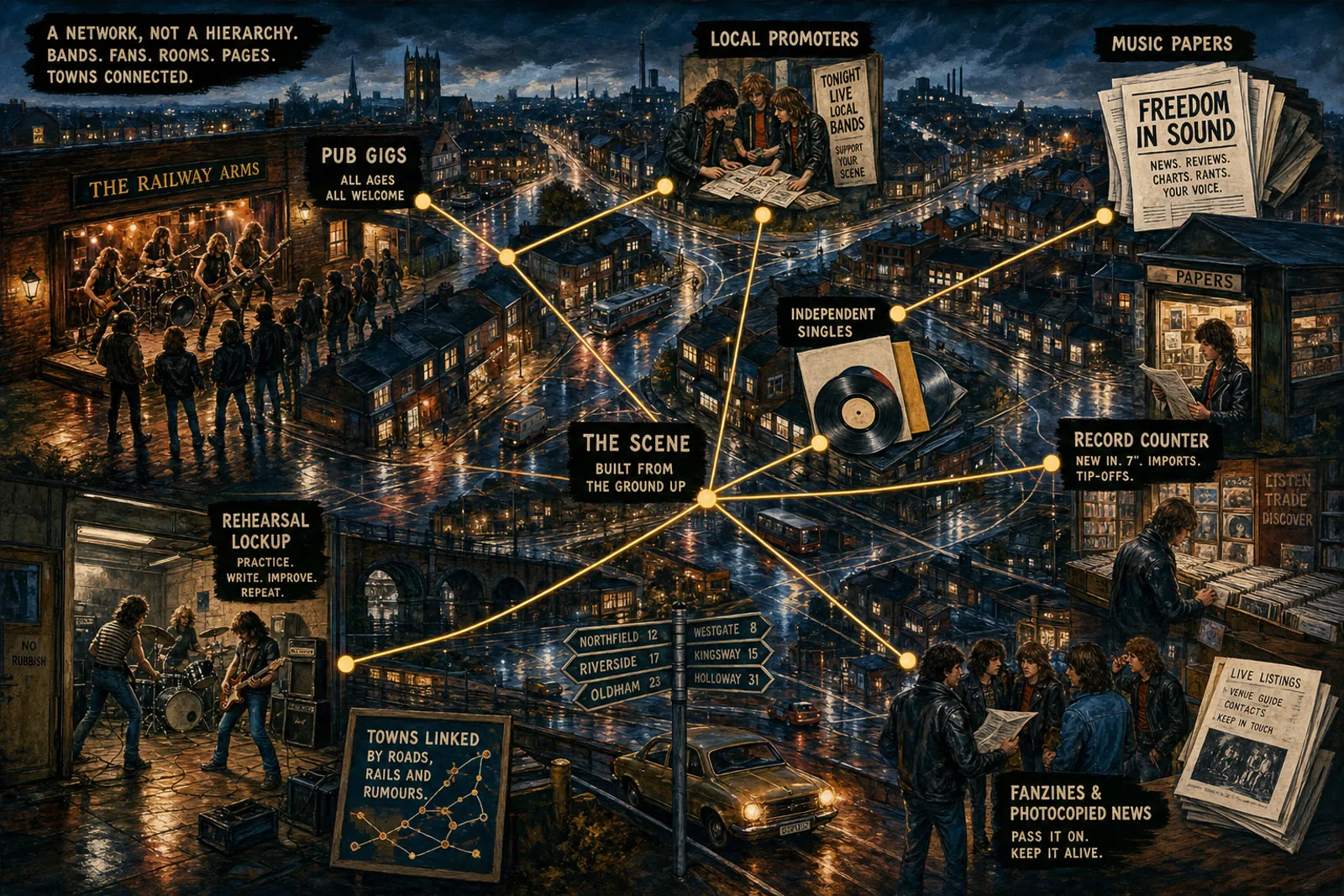 Editorial illustration visualizing a musical, technical, or social idea discussed in this story.
