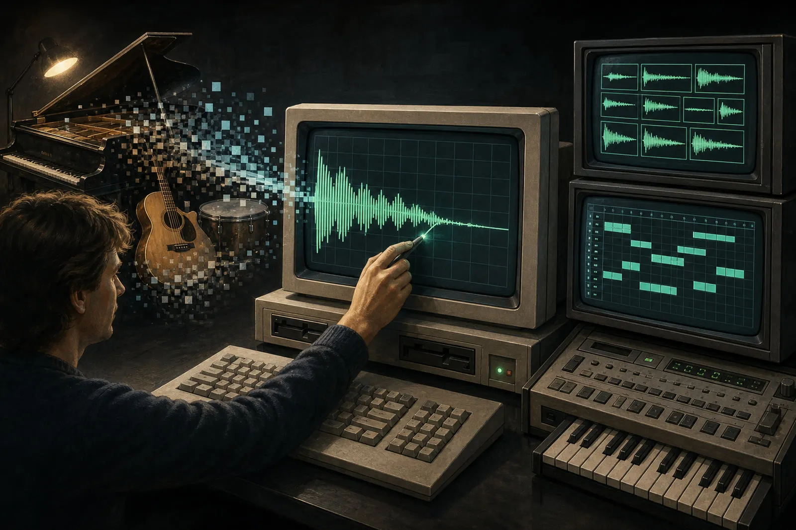 Editorial illustration visualizing a musical, technical, or social idea discussed in this story.