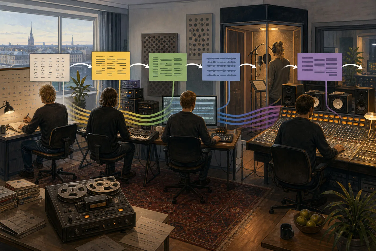 Editorial illustration visualizing a musical, technical, or social idea discussed in this story.